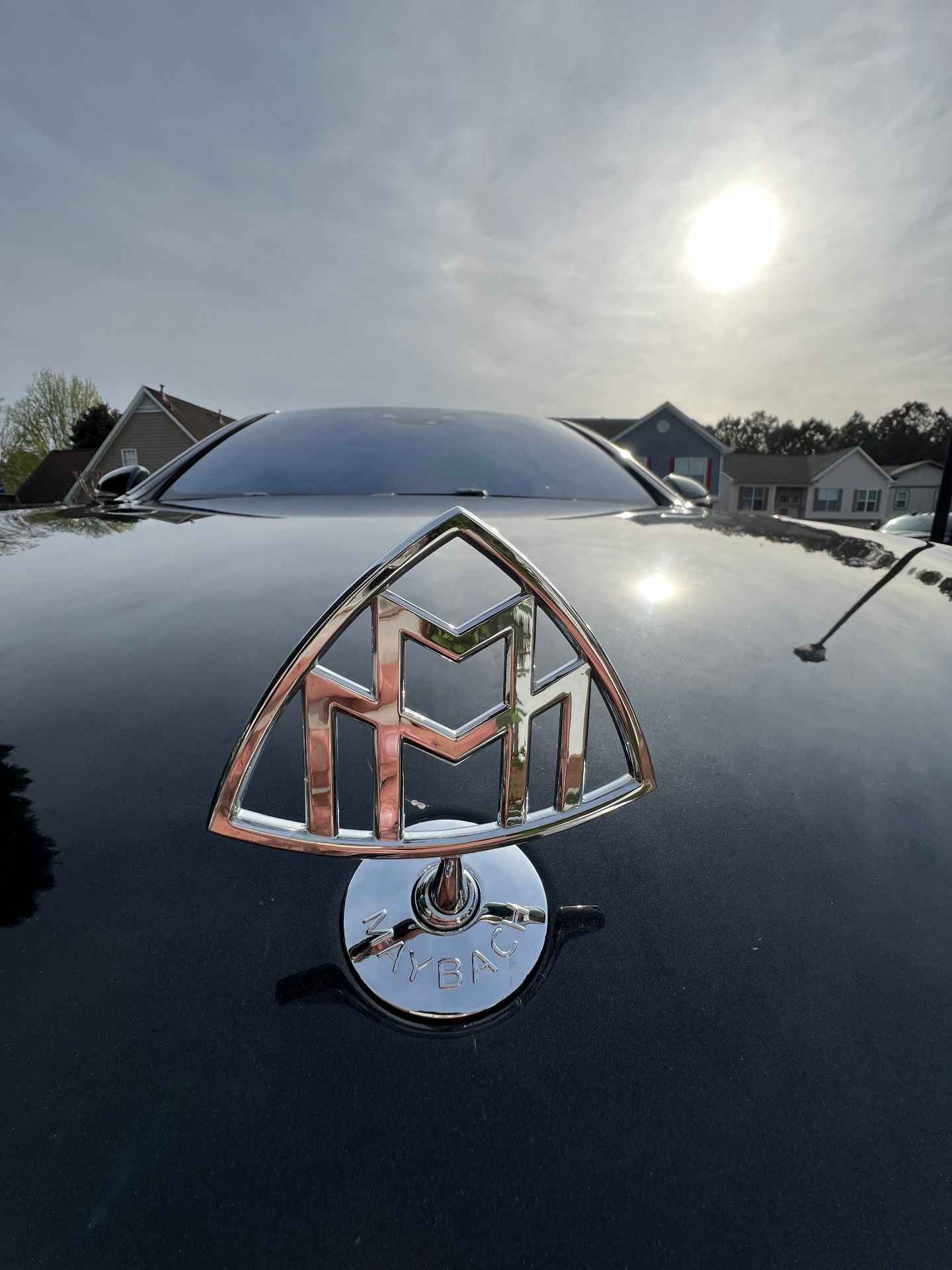 Mercedes Maybach hood ornament after premium detail